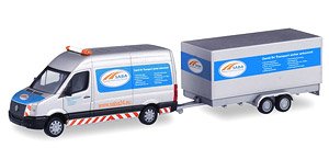 (HO) Volkswagen Crafter Box High Roof with Tandem Trailer `SABA Transportservice` (Model Train)