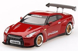 Pandem Nissan GT-R R35 GTウィング ラヴァレッド (右ハンドル) (ミニカー)