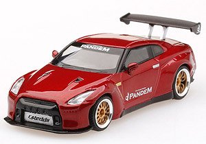 Pandem Nissan GT-R R35 GTウィング ラヴァレッド (左ハンドル) (ミニカー)