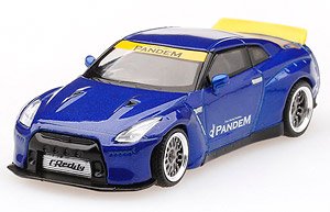 Pandem Nissan GT-R R35 ダックテイル ヴェロシティブルー (左ハンドル) (ミニカー)