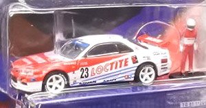 Nissan Skyline GT-R R34 Loctite 1999 w/Racing Driver Figure (Diecast Car)