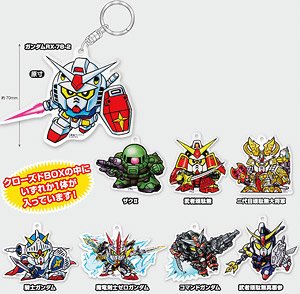 SD Gundam Acrylic Key Ring (Set of 8) (Anime Toy)