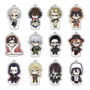 Bungo Stray Dogs Chara Glasses Collection Acrylic Key Ring Vol.1 (Set of 12) (Anime Toy)