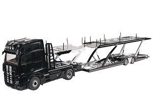 Mercedes Benz Actros Black/Stripe & LOHR car transporter Set (NZG992-51 + NZG971) (Diecast Car)