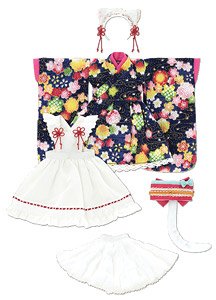 PNS Nekomimi Japanese Style Maid Set III (Navy) (Fashion Doll)