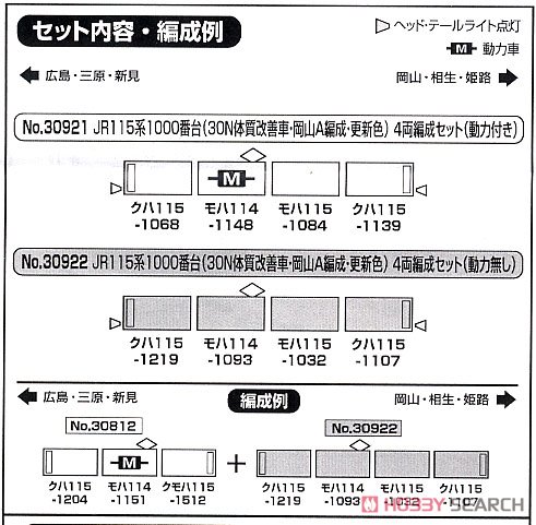 JR 115系1000番台 (30N体質改善車・岡山A編成・更新色) 4両編成セット (動力付き) (4両セット) (塗装済み完成品) (鉄道模型) 解説1