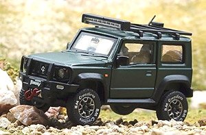 Suzuki Jimny (JB74) Matte Green RHD w/Accessory Pack (Diecast Car)