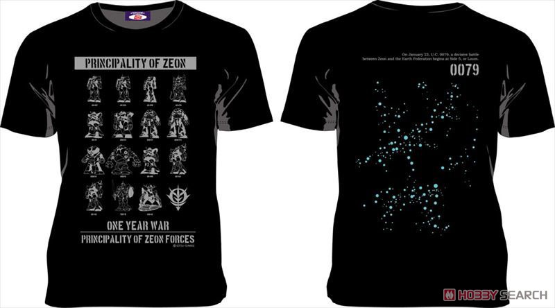 機動戦士ガンダム×October Beast ジオン全モビルスーツ Tシャツ (S) (キャラクターグッズ) 商品画像1