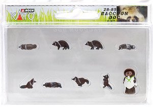 Figuanimal Japanese Animal 1/87 Raccoon Dog (9 Pieces) (Model Train)