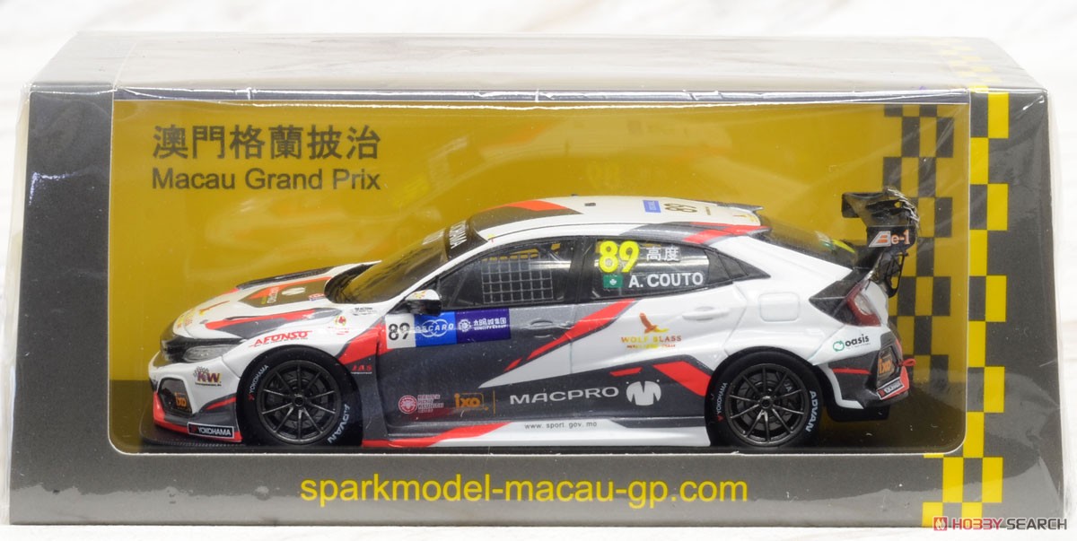 Honda Civic Type R TCR No.89 MacPro Racing Team WTCR Macau Guia Race 2018 Andre Couto (Diecast Car) Package1