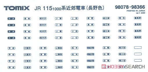 JR 115-1000系 近郊電車 (長野色・PS35形パンタグラフ搭載車) セット (3両セット) (鉄道模型) 中身1