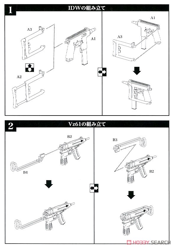1/12 Little Armory (LA058) Compact SMG Set (Plastic model) Assembly guide1
