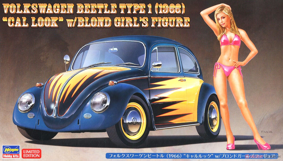 Volkswagen Beetle (1966) `Cal Look` w/Blond Girls Figure (Model Car) Package1