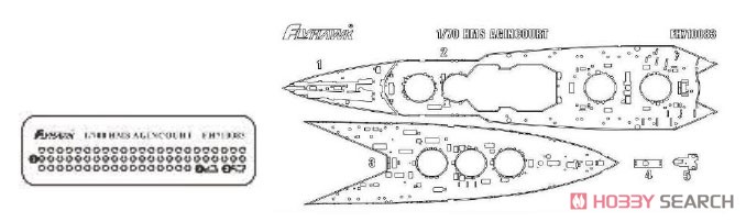 イギリス海軍 戦艦 エジンコート 木製甲板シート (FH1310用) (プラモデル) その他の画像1