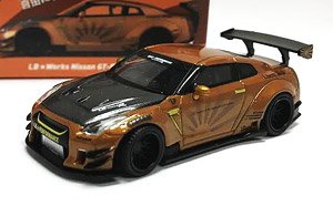 LB WORKS Nissan GT-R R35 Type2 Rear Wing Version 3 Metallic Brown (RHD) Indonesia Limited Edition (Diecast Car)