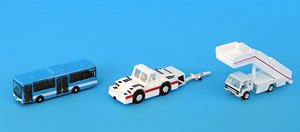 Blue Bus, Step Car, Towing Tractor and Tober Set (Pre-built Aircraft)