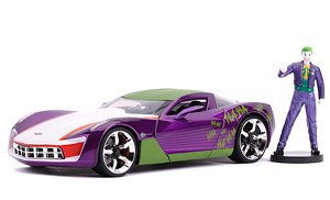 Corvette Stingray 2009 w/ Joker Figure (DC Bombshells) (Diecast Car)