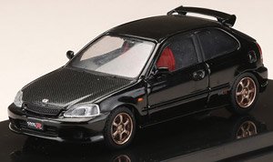 Honda Civic Type R (EK9) Custom Version/Carbon Bonnet Starlight Black Pearl (Diecast Car)