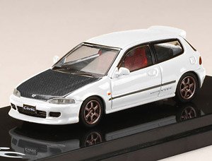 ホンダ CIVIC (EG6) カスタムバージョン / カーボンボンネット ホワイト (ミニカー)