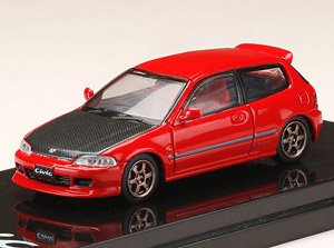 ホンダ CIVIC (EG6) カスタムバージョン / カーボンボンネット レッド (ミニカー)