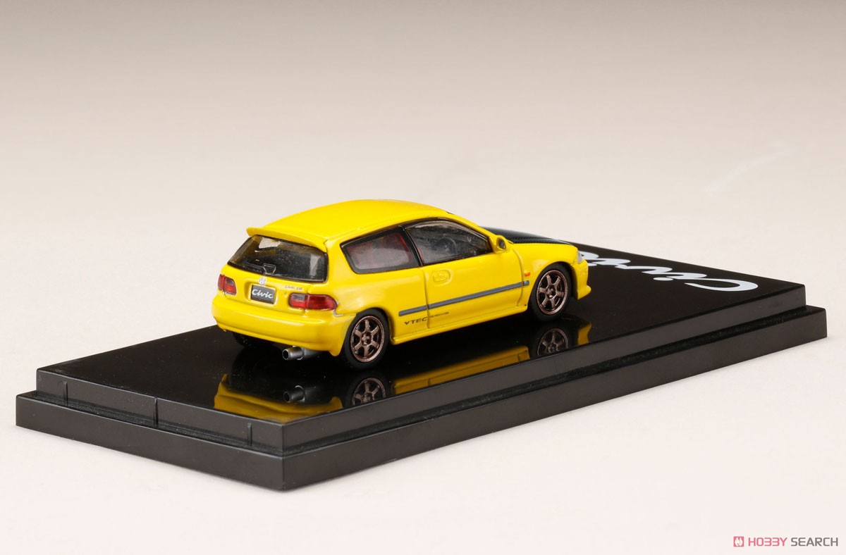 Honda Civic (EG6) Custom Version / Carbon Bonnet Yellow (Diecast Car) Item picture2