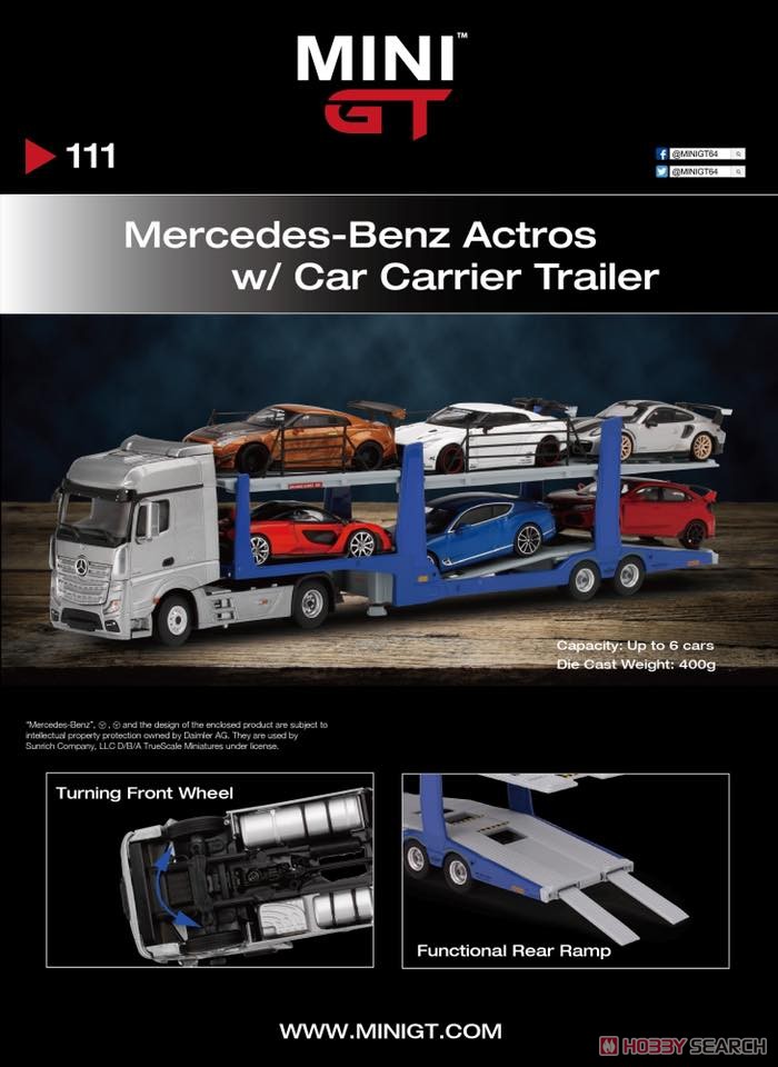 Mercedes-Benz Actros / Car Carrier Trailer (RHD) (Diecast Car) その他の画像7