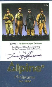 WWII German 1 Fallschirmjager Division Set (4 Figures) (Plastic model)