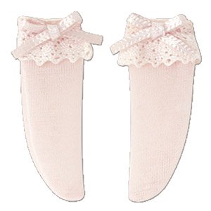 PNS Lace & Ribbon Short Socks (Pink) (Fashion Doll)