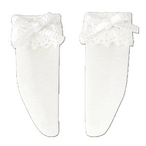 PNS Lace & Ribbon Short Socks (White) (Fashion Doll)