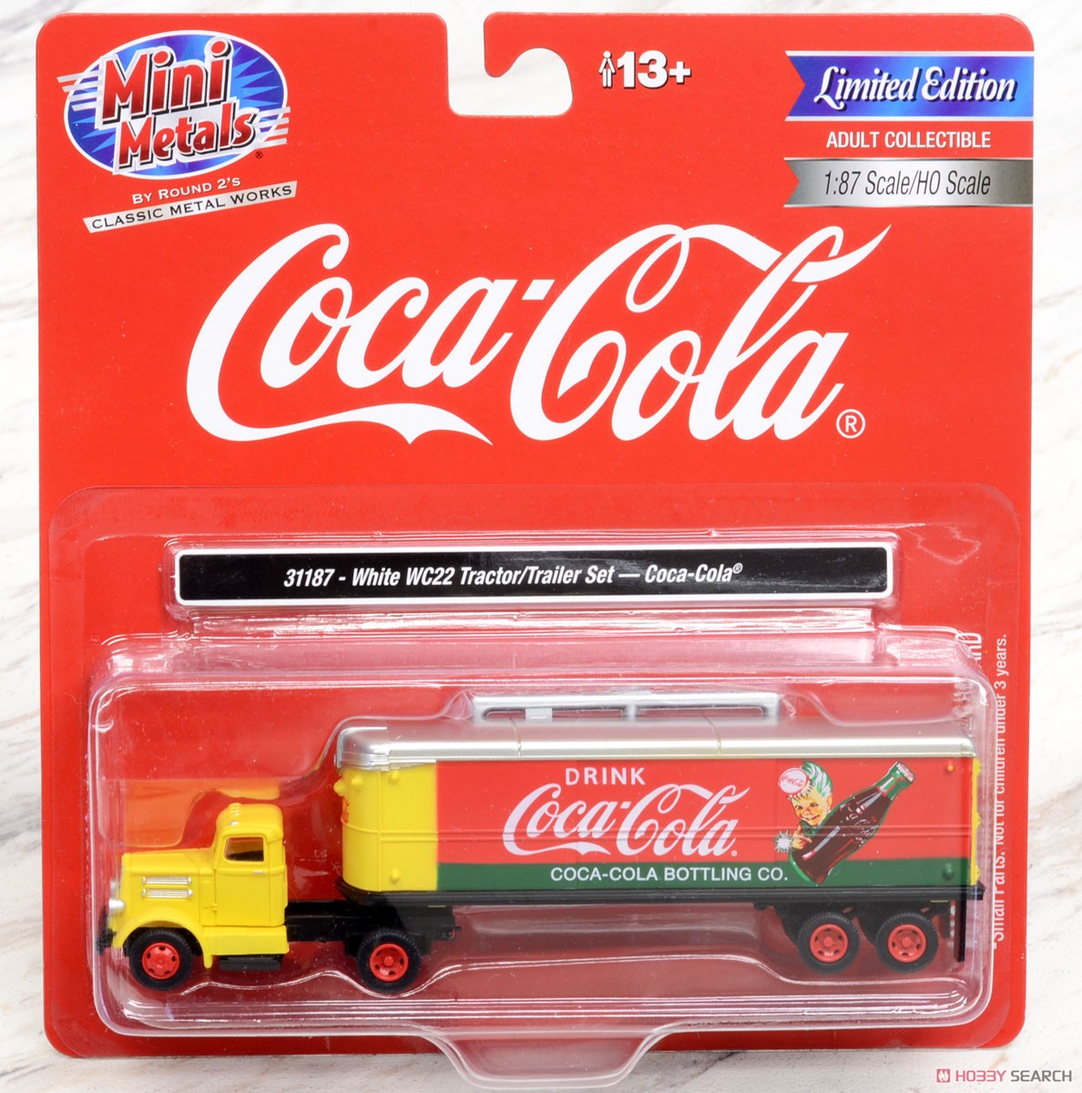 (HO) White WC22 Tractor w/Trailer Set Coca-Cola (Red) (Diecast Car) Package1