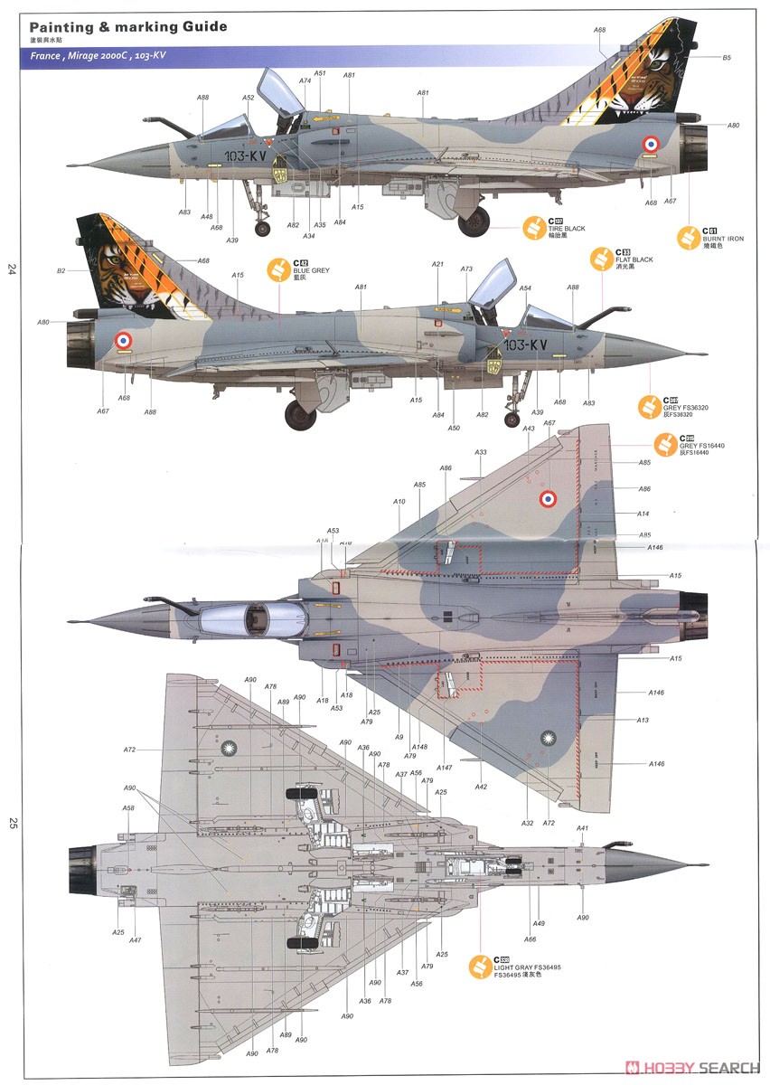 ミラージュ 2000C (プラモデル) 塗装8