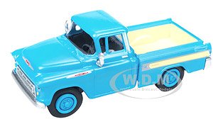 (HO) 1957 Chevrolet Cameo Pickup Truck Alpine Blue (Diecast Car)