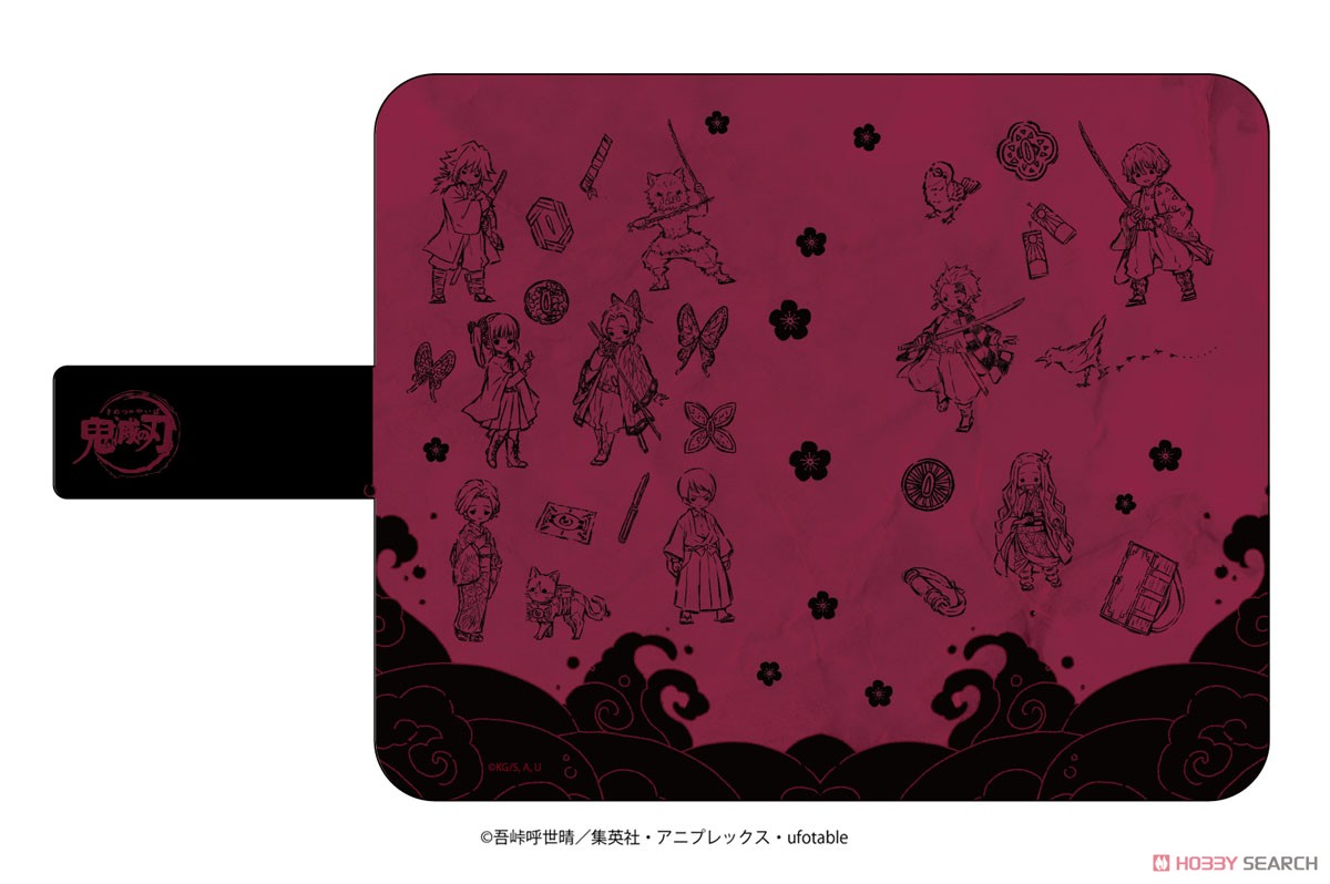 手帳型マルチケース 「鬼滅の刃」 01 ちりばめデザイン (グラフアート) (キャラクターグッズ) 商品画像1
