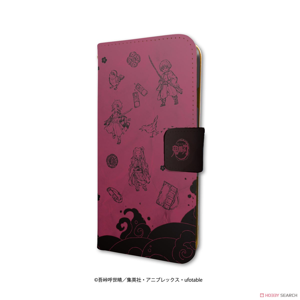手帳型スマホケース (iPhone6/6s/7/8兼用) 「鬼滅の刃」 01 ちりばめデザイン (グラフアート) (キャラクターグッズ) 商品画像2