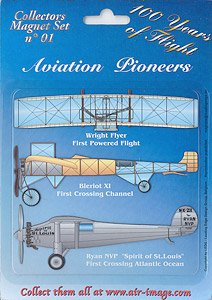 Aircraft Fridge Magnets Set Aviation Pioneers (Set of 3) (Military Diecast)