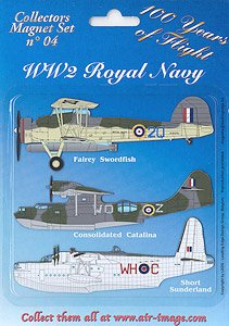Aircraft Fridge Magnets Set World War II Royal Navy (Set of 3) (Military Diecast)