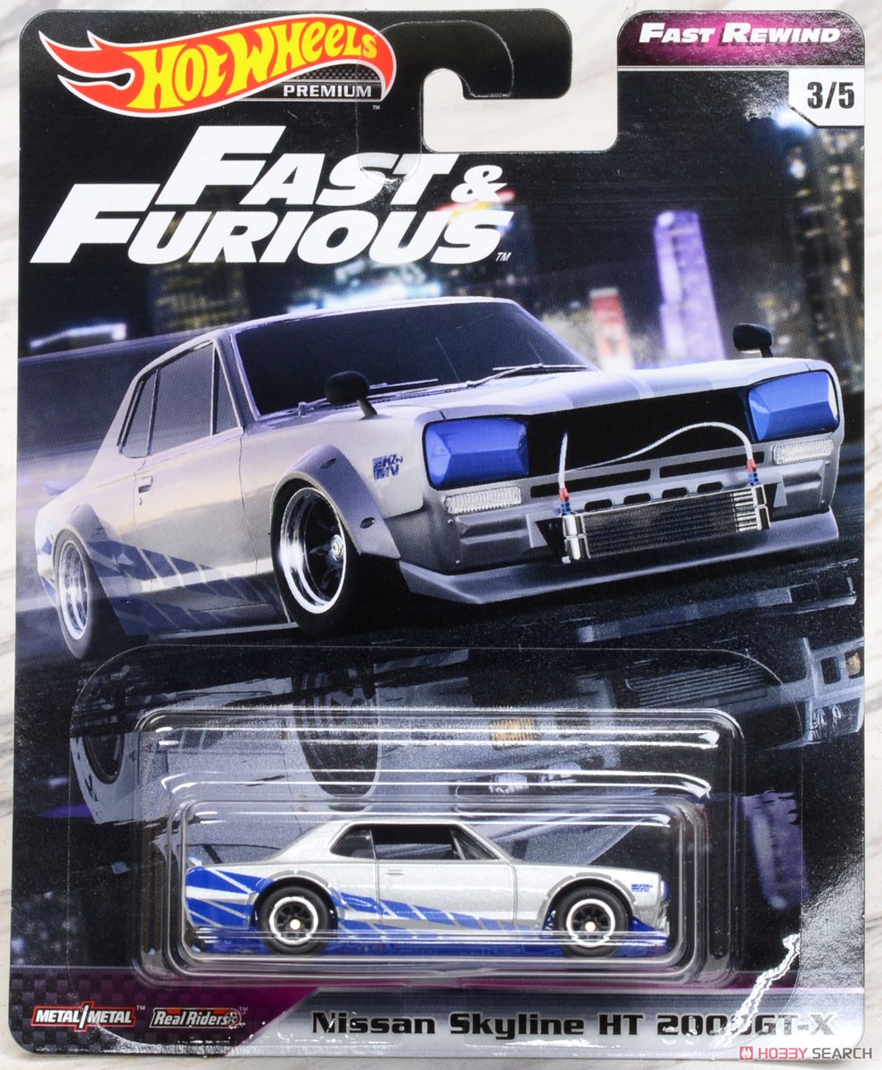 Hot Wheels The Fast and the Furious Assorted Fast Rewind Nissan Skyline HT 2000GT-X (Toy) Package1