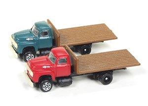 (N) 1954 Ford Flat Bed Truck (Set of 2) (Diecast Car)