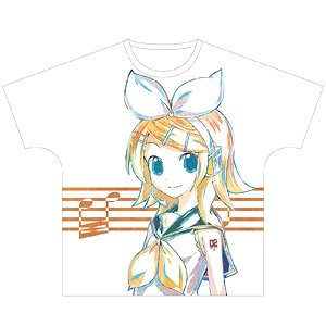Piapro Characters Kagamine Rin Ani-Art Full Graphic T-Shirt Unisex L (Anime Toy)