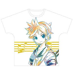Piapro Characters Kagamine Len Ani-Art Full Graphic T-Shirt Unisex S (Anime Toy)
