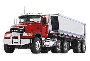 Mack Granite with Round Body End Dump Trailer (Diecast Car)