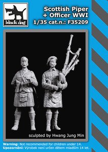 Scottish Piper + Officer WW I (HAUF35207+35208) (Plastic model)