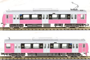 Shizuoka Railway Type A3000 (Pretty Pink) Two Car Formation Set (w/Motor) (2-Car Set) (Pre-colored Completed) (Model Train)