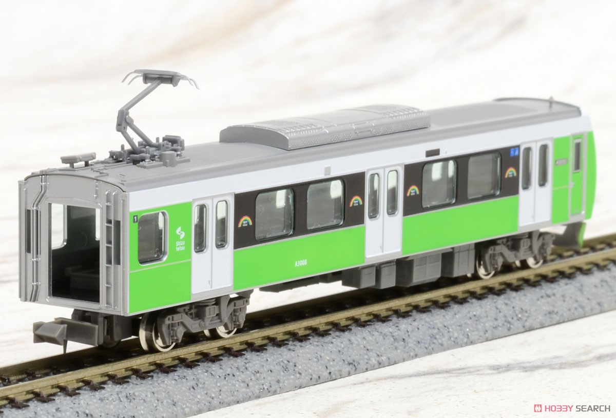静岡鉄道 A3000形 (フレッシュグリーン) 2両編成セット (動力付き) (2両セット) (塗装済み完成品) (鉄道模型) 商品画像3