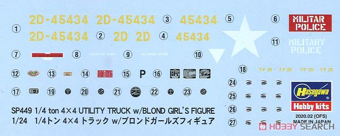1/4トン 4×4 トラック w/ブロンドガールズフィギュア (プラモデル) 中身3