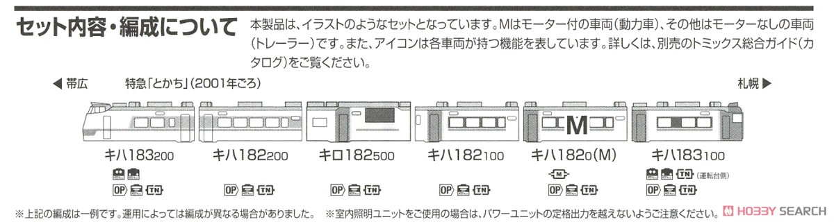 JR キハ183系 特急ディーゼルカー (とかち) セットB (6両セット) (鉄道模型) 解説4