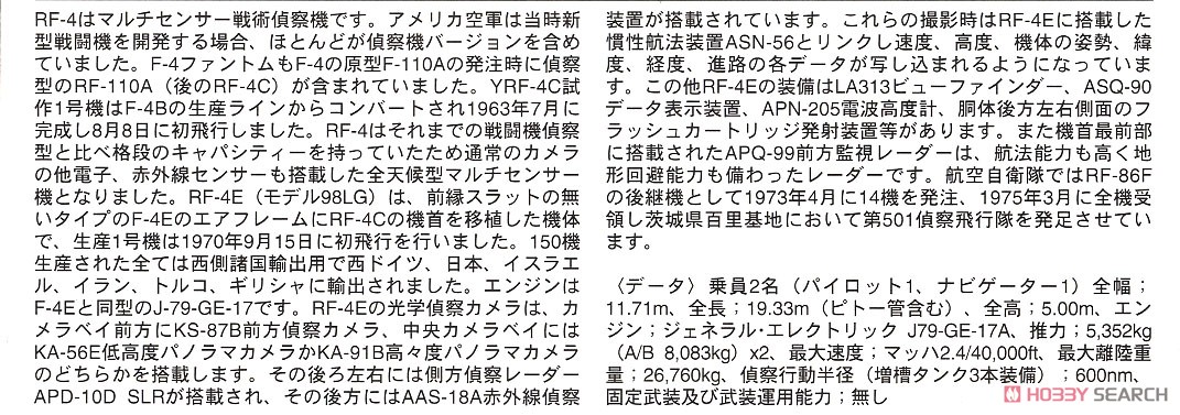 RF-4E ファントムII `501SQ ファイナルイヤー 2020` (洋上迷彩) (プラモデル) 解説1