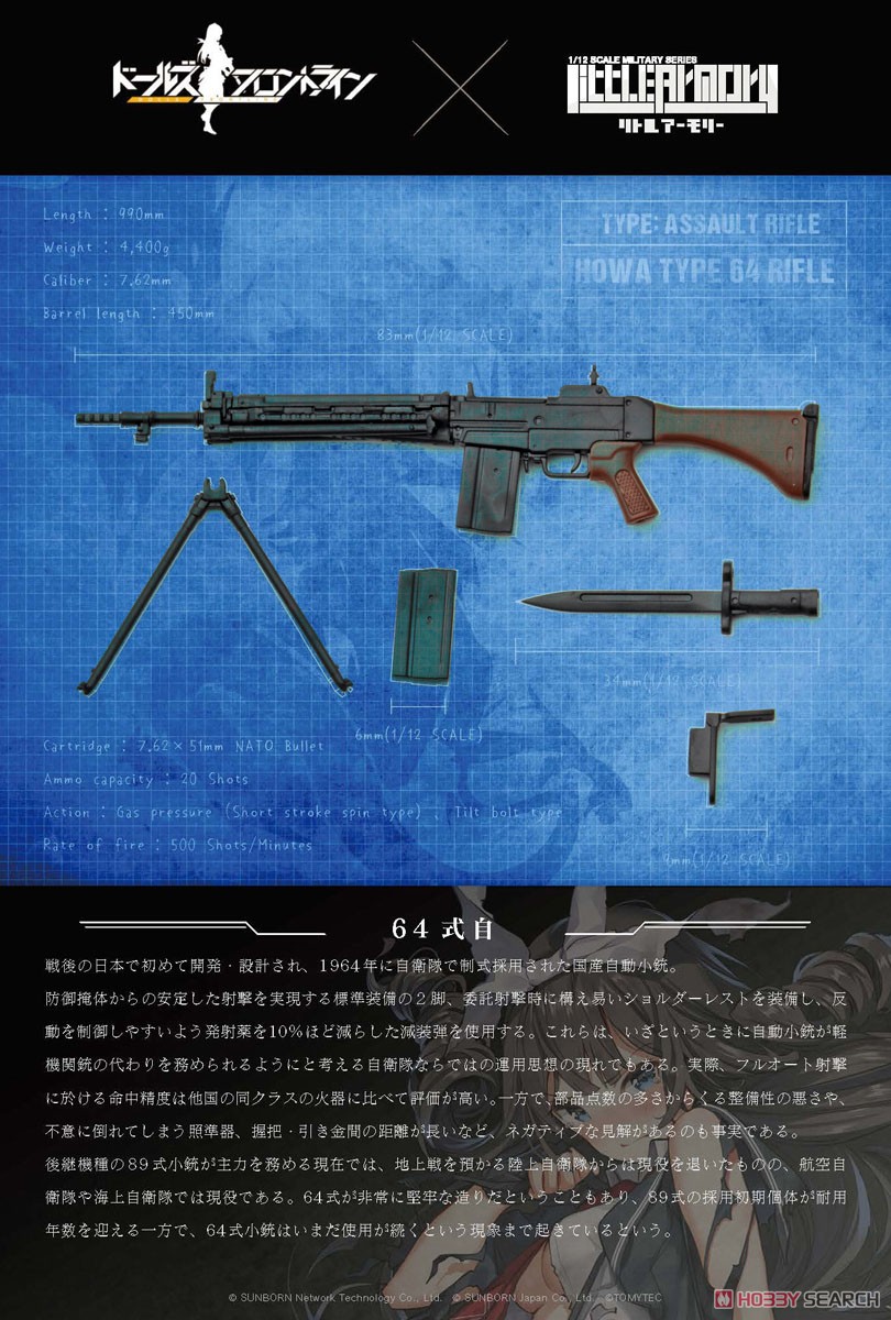 1/12 Little Armory (LADF04) ドールズフロントライン 64式自タイプ (プラモデル) その他の画像3