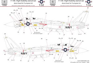 F-14 High-Visibility Stencils (for Trumpeter) (Decal)