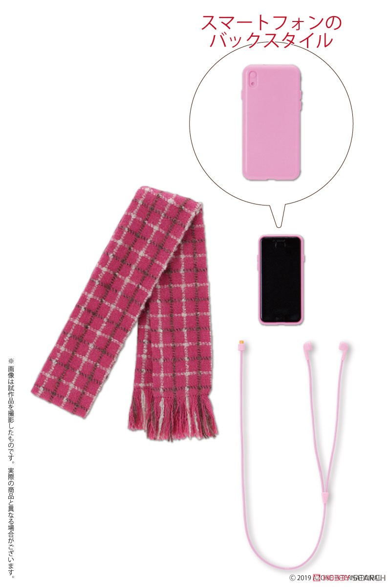 AZO2 Kina Kazuharu School Uniform Collection [Muffler & Smartphone Set] (Pink Check x Pink) (Fashion Doll) 商品画像2